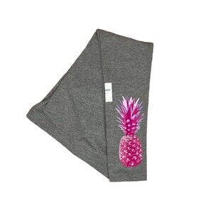 Old Navy Leggings Gray Full Length Pink Pineapple New with Tag Size 5